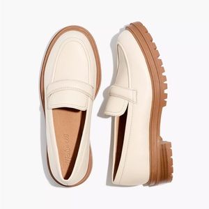 NWT Madewell Sz 7.5 Lugsole Loafers in White